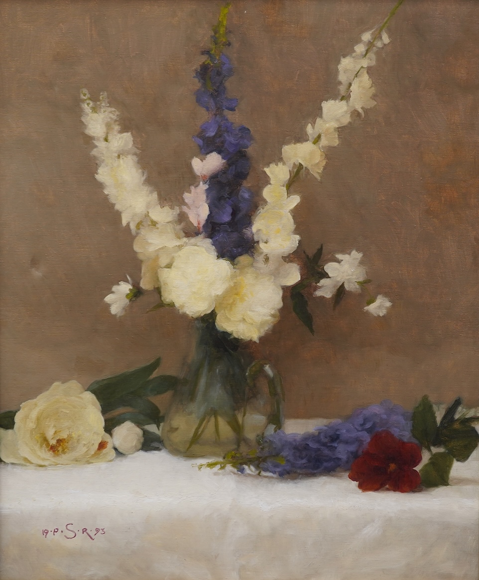 Paul Raymond Seaton, (b. 1953), Still life study of flowers in a glass jug